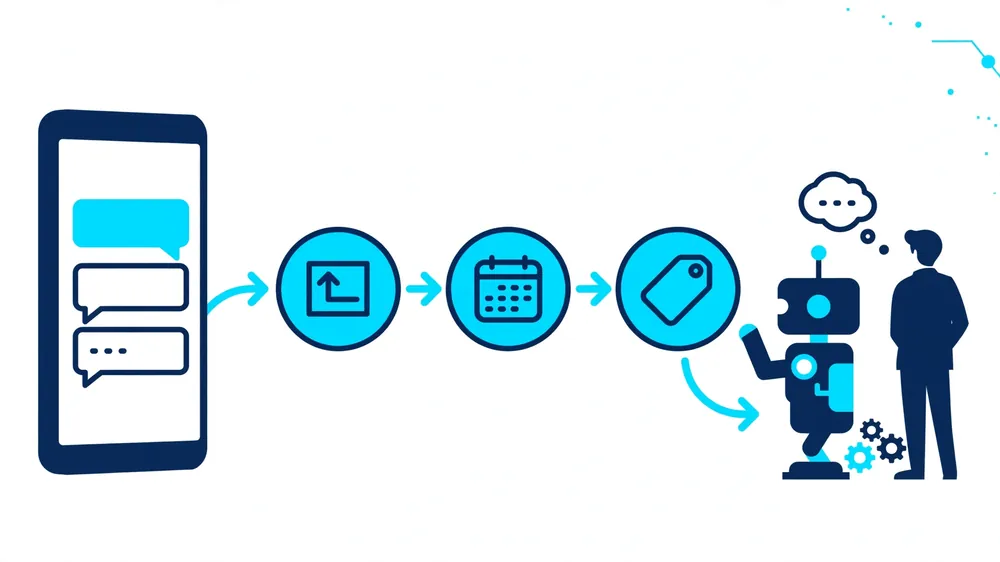 Step-by-step WhatsApp chatbot conversation flow with order, booking and price options handled by a bot